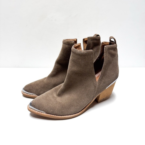 Jeffrey Campbell Cromwell Tan Suede Leather Ankle Boots - Picture 3 of 8